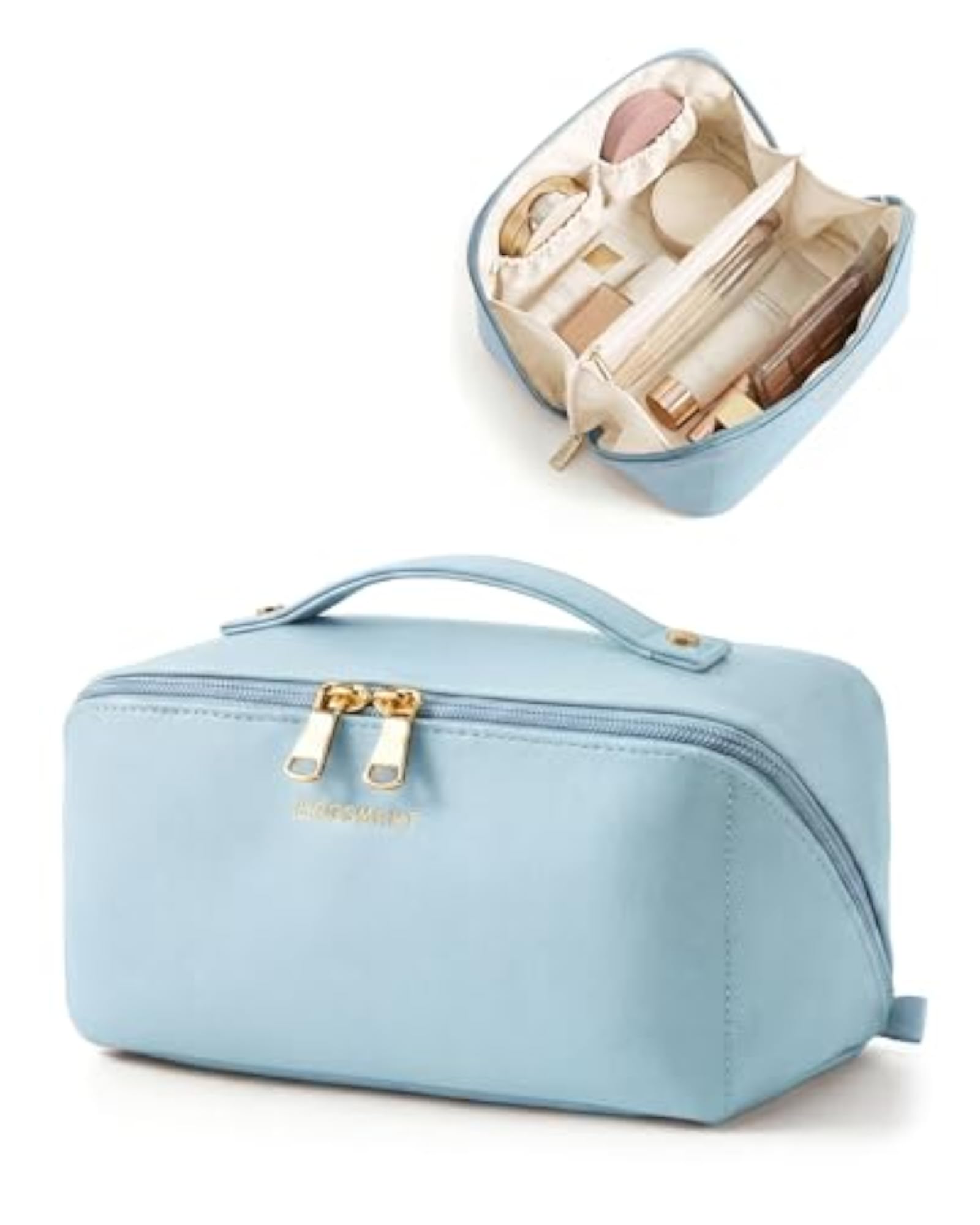 Travel Toiletry Bag for Women, Sky Blue Makeup Bag